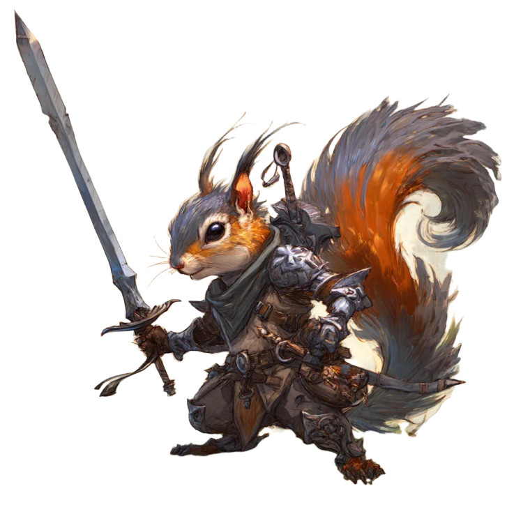 Fantasy Squirrel Rogue Vinyl Car Decal Sticker – Waterproof & UV-Resistant 8"