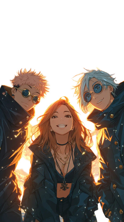 Jujutsu Kaisen Friends Vinyl Car Decal Sticker – Waterproof & UV-Resistant 8"