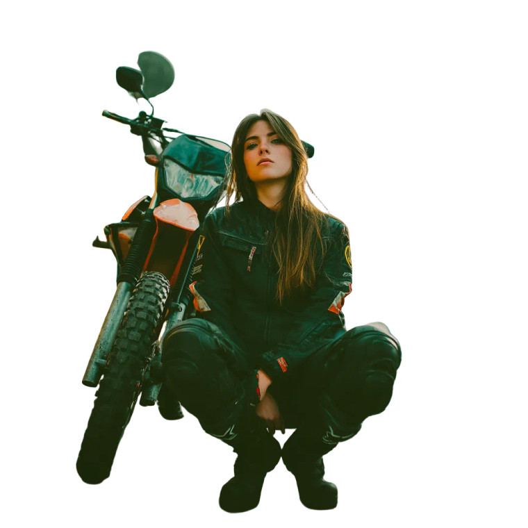 Biker Girl Vinyl Car Decal Sticker – Waterproof & UV-Resistant 8"