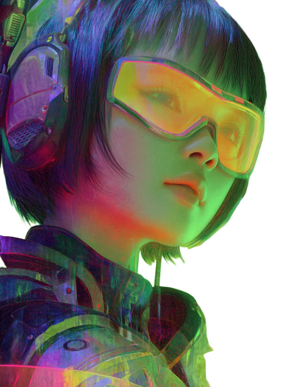 Futuristic Armored Woman V4 Vinyl Car Decal Sticker – Waterproof & UV-Resistant 8"