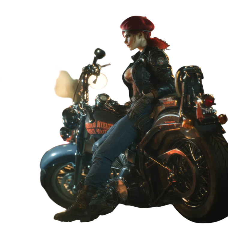 Muscular Female Biker Vinyl Car Decal Sticker – Waterproof & UV-Resistant 8"