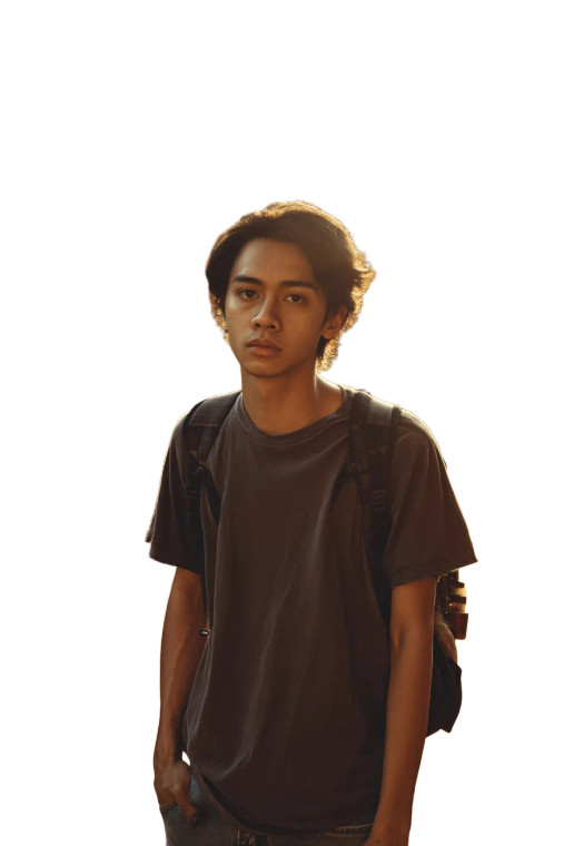 Thoughtful Indonesian Boy Vinyl Car Decal Sticker – Waterproof & UV-Resistant 8"