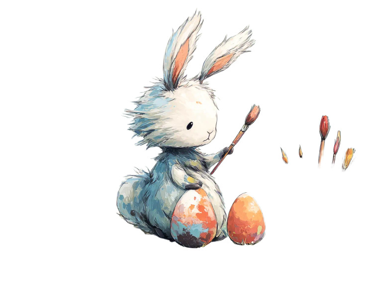 Fluffy Easter Bunny Vinyl Car Decal Sticker – Waterproof & UV-Resistant 8"