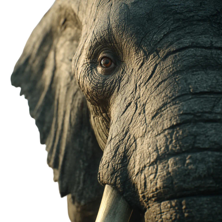 Elephant Head Vinyl Car Decal Sticker – Waterproof & UV-Resistant 8"