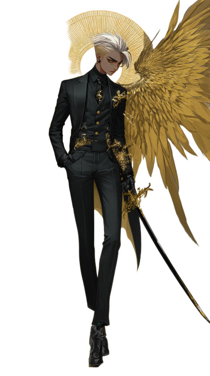 Dark Angel Swordsman Vinyl Car Decal Sticker – Waterproof & UV-Resistant 8"