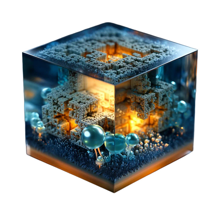 Fractal Floating Cube Vinyl Car Decal Sticker – Waterproof & UV-Resistant 8"