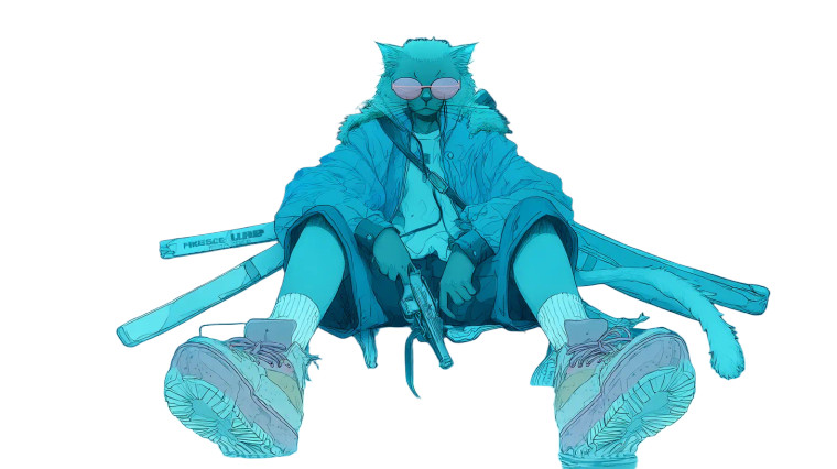Afropunk Cyberpunk Cat Vinyl Car Decal Sticker – Waterproof & UV-Resistant 8"