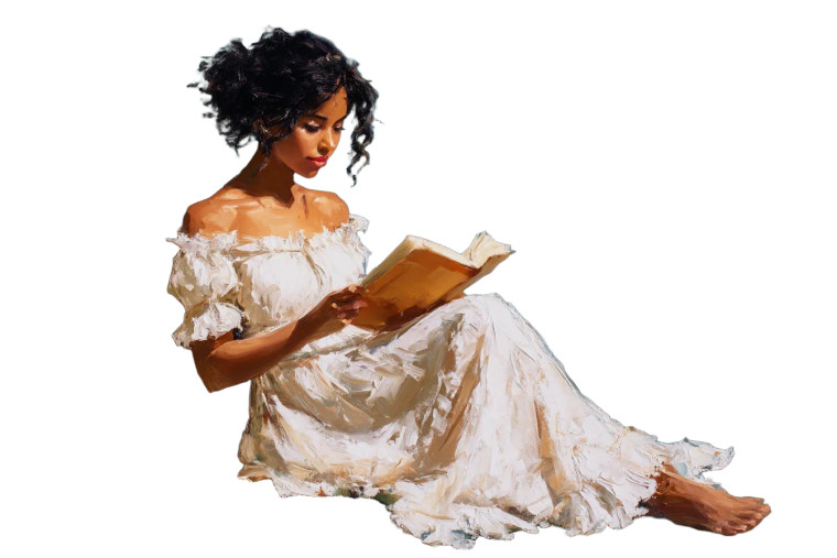 Woman Reading Book V2 Vinyl Car Decal Sticker – Waterproof & UV-Resistant 8"