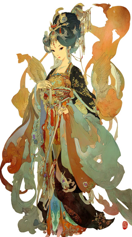 Tang Dynasty Dancer V2 Vinyl Car Decal Sticker – Waterproof & UV-Resistant 8"