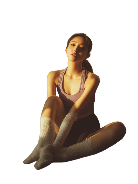 Asian Woman Stretching Vinyl Car Decal Sticker – Waterproof & UV-Resistant 8"