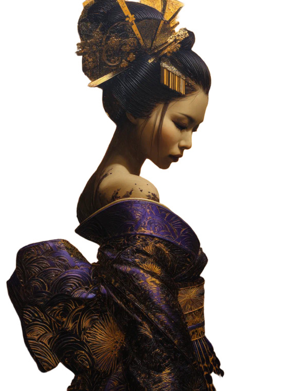 Cyber Geisha Vinyl Car Decal Sticker – Waterproof & UV-Resistant 8"