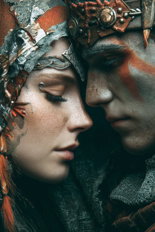 Medieval Fantasy Couple V2 Vinyl Car Decal Sticker – Waterproof & UV-Resistant 8"