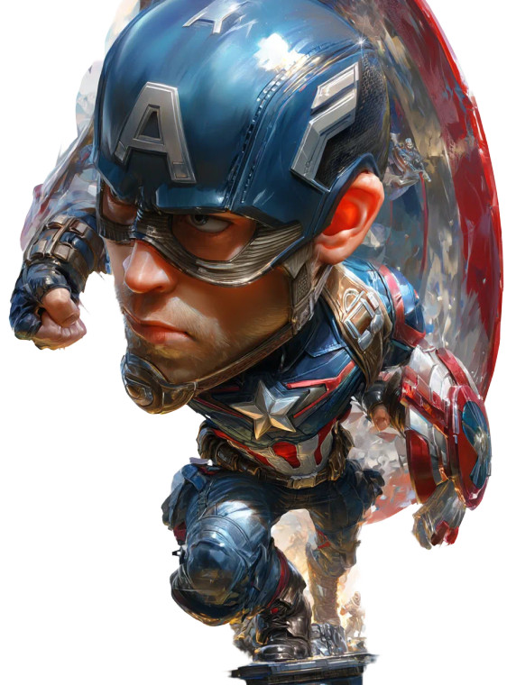 Captain America Cartoon V3 Vinyl Car Decal Sticker – Waterproof & UV-Resistant 8"