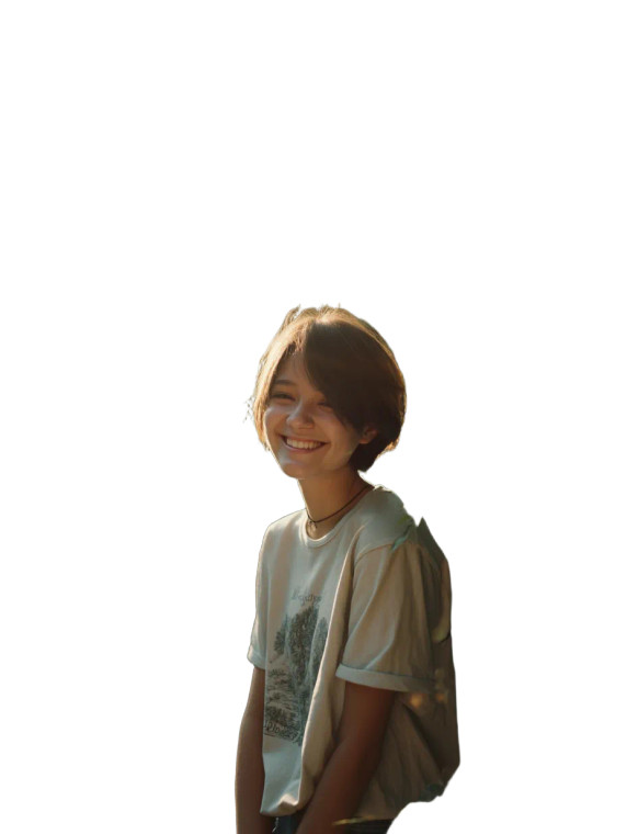 Smiling Japanese Girl V3 Vinyl Car Decal Sticker – Waterproof & UV-Resistant 8"