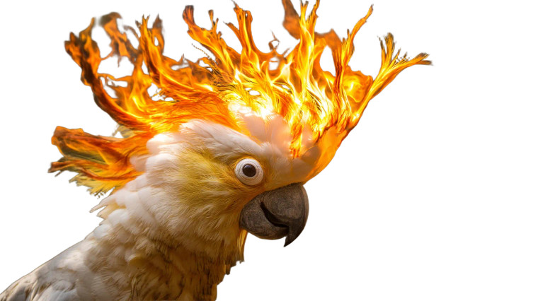 Flame-Crested Cockatoo Vinyl Car Decal Sticker – Waterproof & UV-Resistant 8"