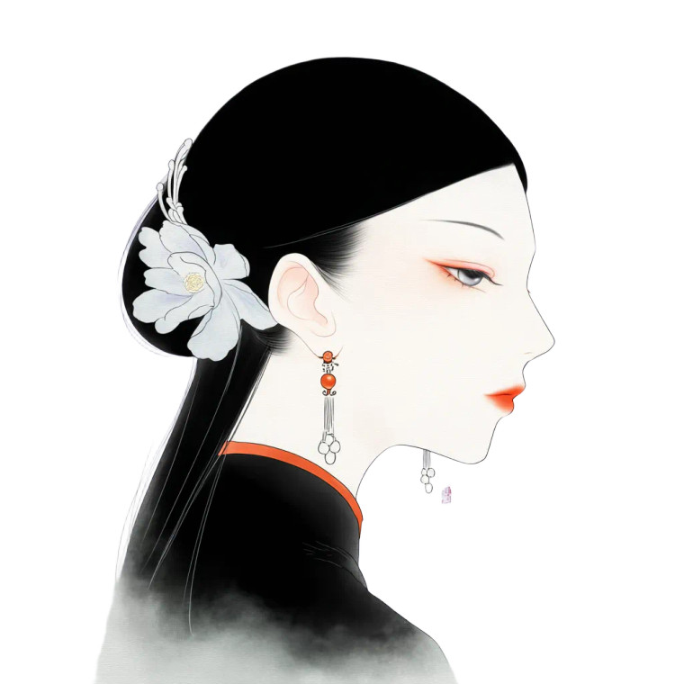 Chinese Lady Vinyl Car Decal Sticker – Waterproof & UV-Resistant 8"