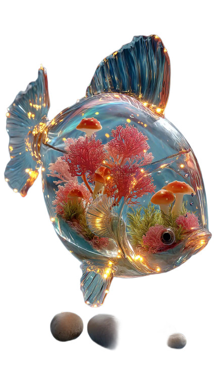Transparent Ecosystem Fish Vinyl Car Decal Sticker – Waterproof & UV-Resistant 8"