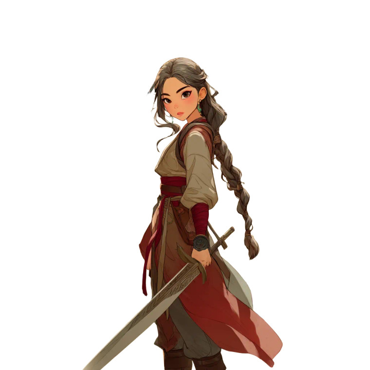 Chinese Swordswoman Vinyl Car Decal Sticker – Waterproof & UV-Resistant 8"