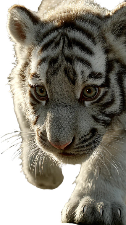 Baby White Tiger Vinyl Car Decal Sticker – Waterproof & UV-Resistant 8"