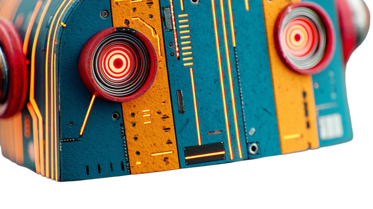 Vibrant Comedic Robot Vinyl Car Decal Sticker – Waterproof & UV-Resistant 8"