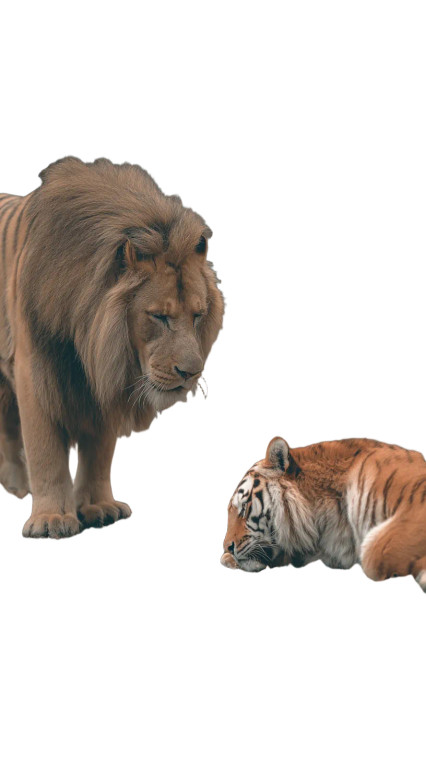 Tiger And Lion Vinyl Car Decal Sticker – Waterproof & UV-Resistant 8"