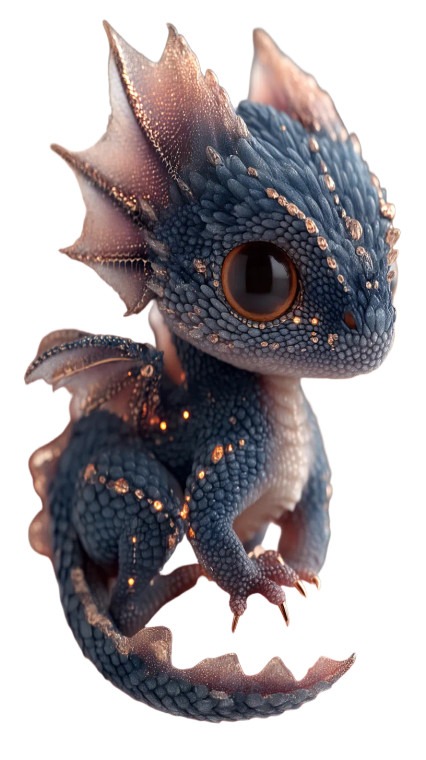 Tiny Blue Dragon Vinyl Car Decal Sticker – Waterproof & UV-Resistant 8"