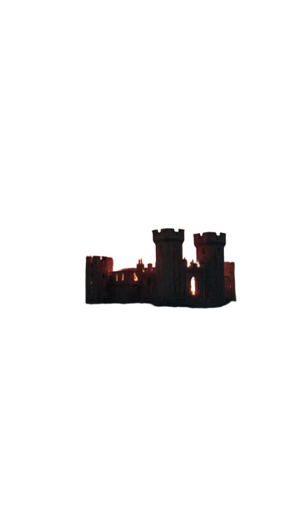 Burning Castle Vinyl Car Decal Sticker – Waterproof & UV-Resistant 8"