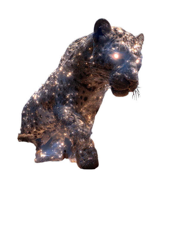 Crystal Leopard V2 Vinyl Car Decal Sticker – Waterproof & UV-Resistant 8"