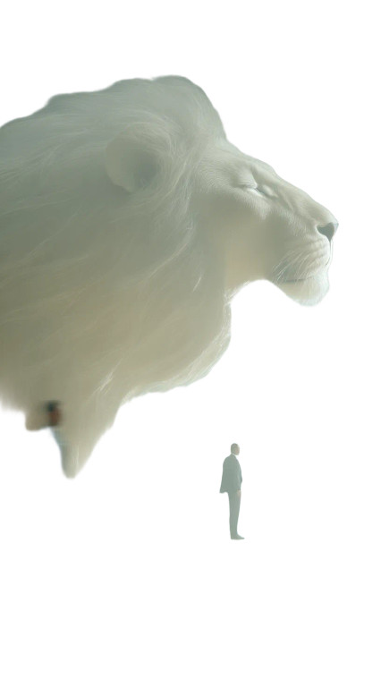 Glass Lion Sleeping Vinyl Car Decal Sticker – Waterproof & UV-Resistant 8"