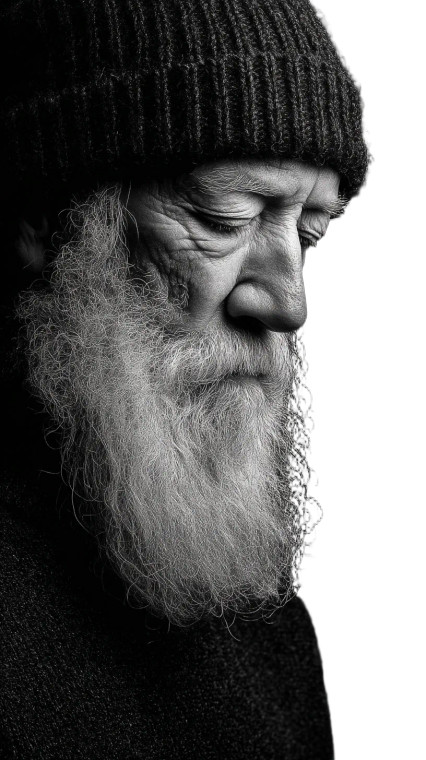 Contemplative Elderly Man Vinyl Car Decal Sticker – Waterproof & UV-Resistant 8"