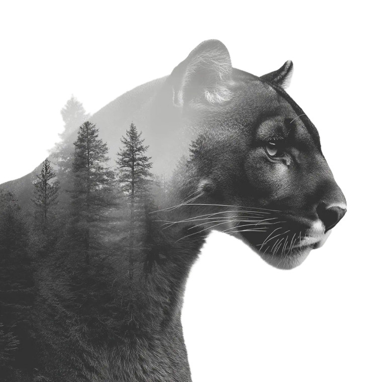 Panther Double Exposure V2 Vinyl Car Decal Sticker – Waterproof & UV-Resistant 8"