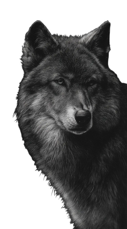 Dark Realistic Wolf Vinyl Car Decal Sticker – Waterproof & UV-Resistant 8"