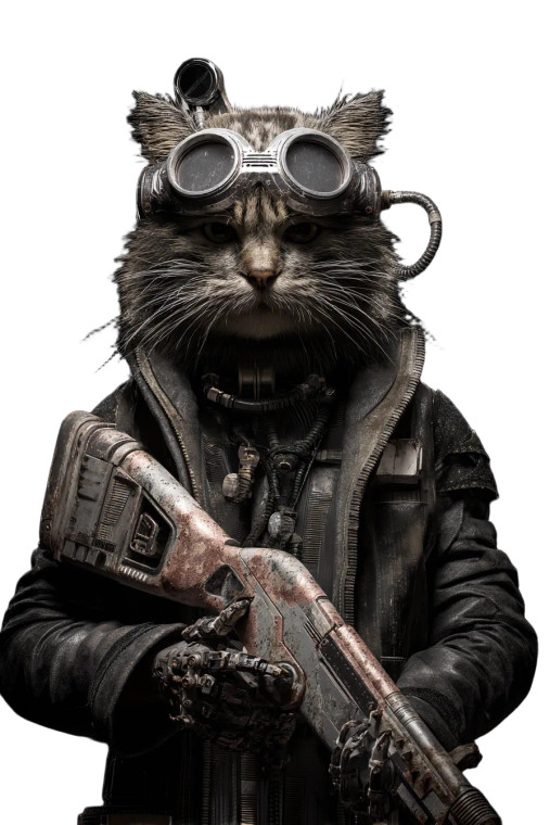 Cyber Tabby Warrior Vinyl Car Decal Sticker – Waterproof & UV-Resistant 8" Cyber Tabby Warrior Vinyl Car Decal Sticker – Waterproof & UV-Resistant 8"