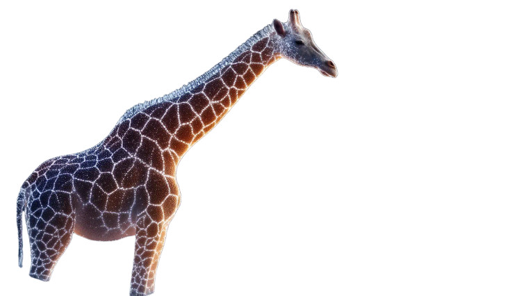 Glowing Particle Giraffe Vinyl Car Decal Sticker – Waterproof & UV-Resistant 8"