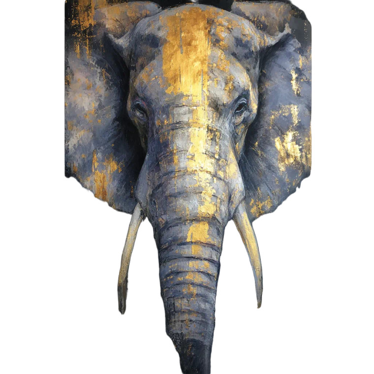 Painted Elephant Portrait Vinyl Car Decal Sticker – Waterproof & UV-Resistant 8"