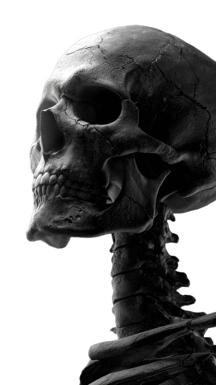 Moody Skeleton Portrait Vinyl Car Decal Sticker – Waterproof & UV-Resistant 8"