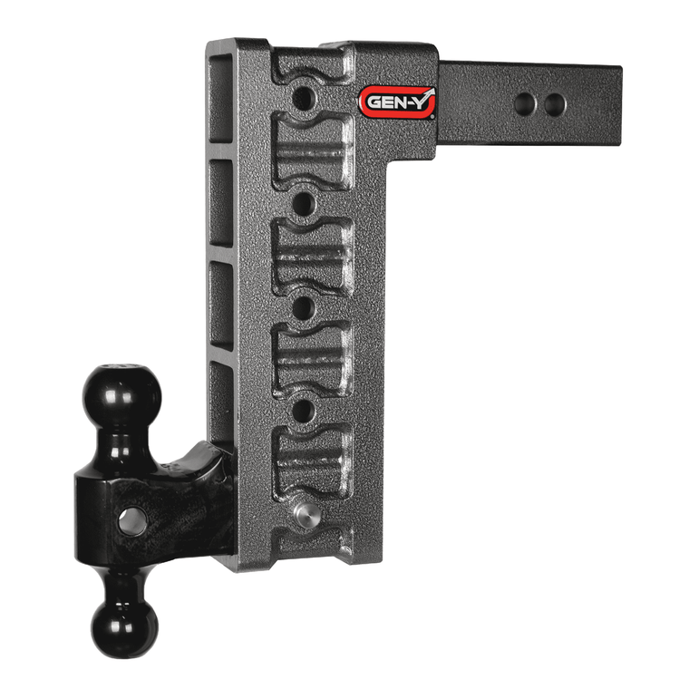 MEGA-DUTY 21000lb Trailer Hitch Ball Mount | Fits 2-1/2 Inch Receiver | Adjustable 12 Inch Drop | Black Powder Coated Dual Ball