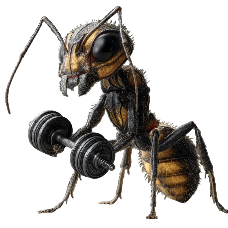 Ant Bodybuilder Vinyl Car Decal Sticker – Waterproof & UV-Resistant 8"