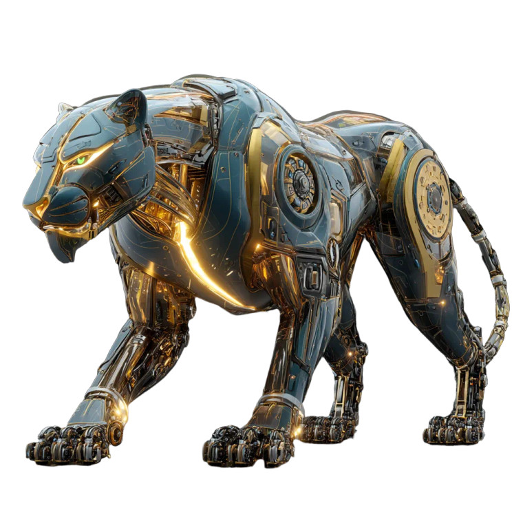 Robot Panther Rendering Vinyl Car Decal Sticker – Waterproof & UV-Resistant 8"