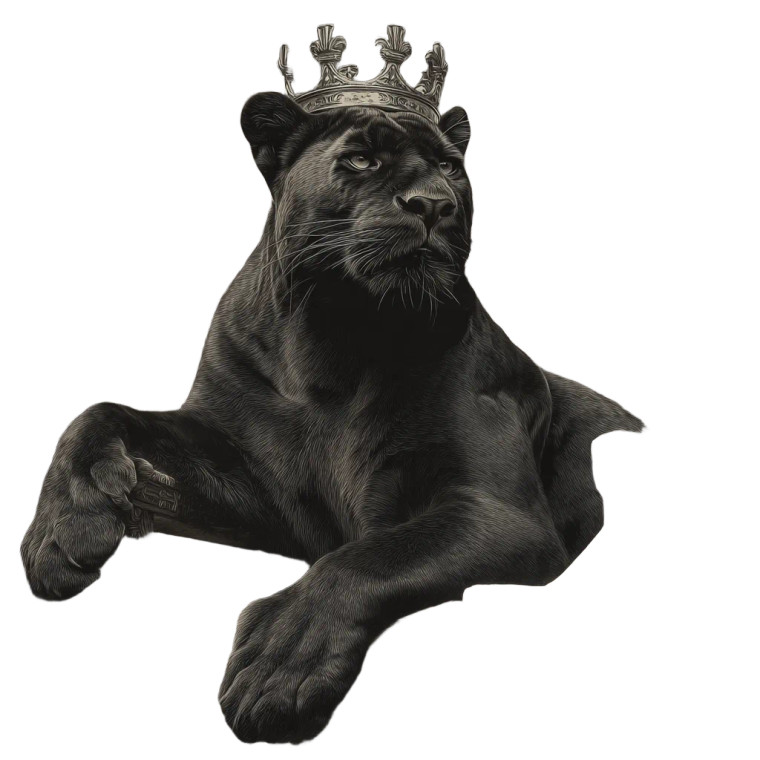 Crowned Panther King Vinyl Car Decal Sticker – Waterproof & UV-Resistant 8"