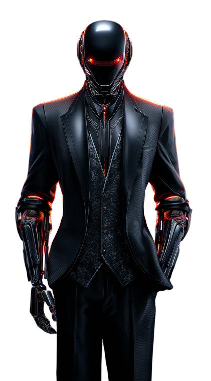 Futuristic Robot Suit Vinyl Car Decal Sticker – Waterproof & UV-Resistant 8"