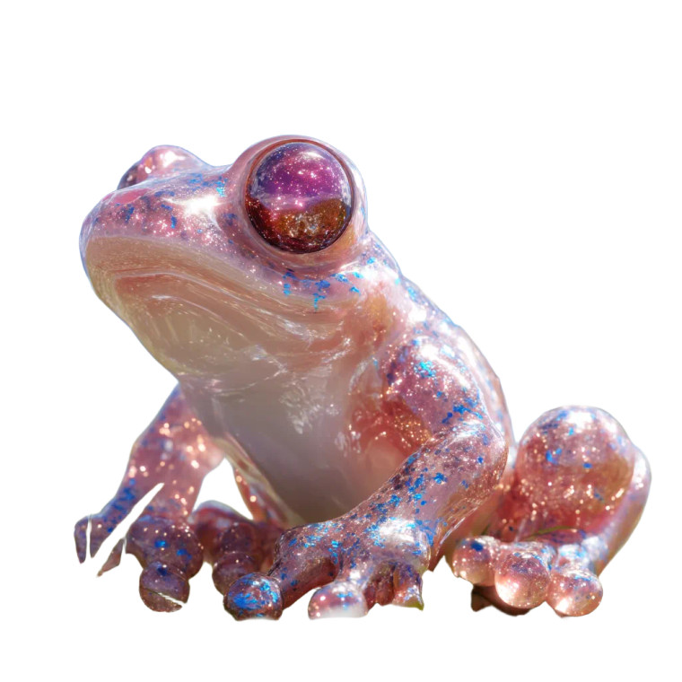Sparkling Glass Frog Vinyl Car Decal Sticker – Waterproof & UV-Resistant 8"