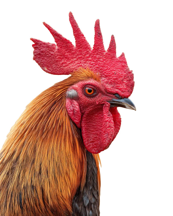 Belligerent Rooster Portrait Vinyl Car Decal Sticker – Waterproof & UV-Resistant 8"