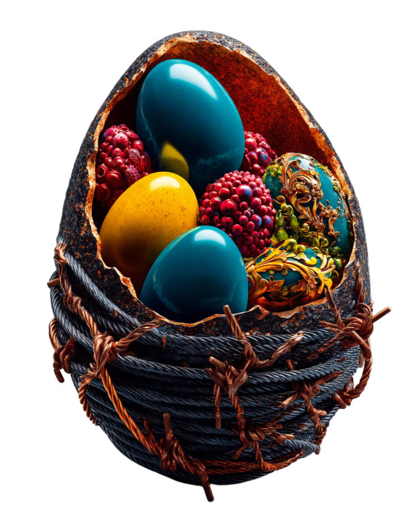 Barbed Wire Easter Basket Vinyl Car Decal Sticker – Waterproof & UV-Resistant 8"