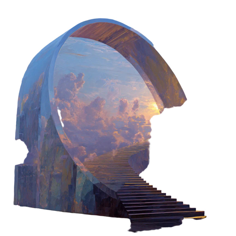 Dreamlike Surreal Arch Vinyl Car Decal Sticker – Waterproof & UV-Resistant 8"