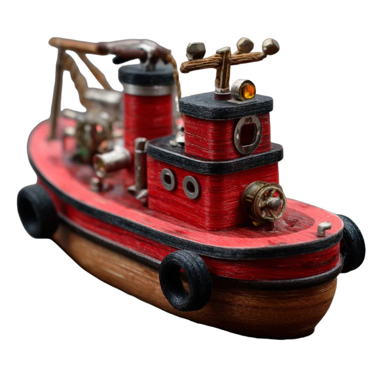 Toy Fire Boat Vinyl Car Decal Sticker – Waterproof & UV-Resistant 8"