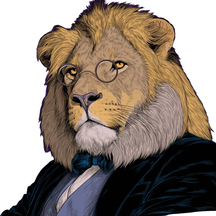 Visionary Leader Lion Vinyl Car Decal Sticker – Waterproof & UV-Resistant 8"