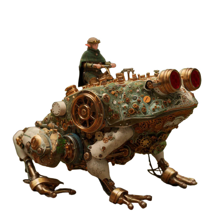 Steampunk Frog Elf Vinyl Car Decal Sticker – Waterproof & UV-Resistant 8"