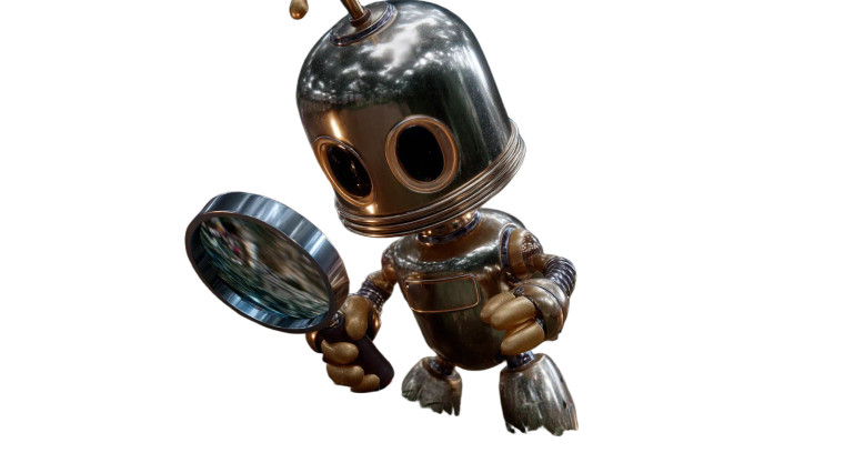 Cheerful Robot Explorer Vinyl Car Decal Sticker – Waterproof & UV-Resistant 8"