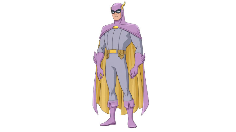 Purple Caped Hero Vinyl Car Decal Sticker – Waterproof & UV-Resistant 8"